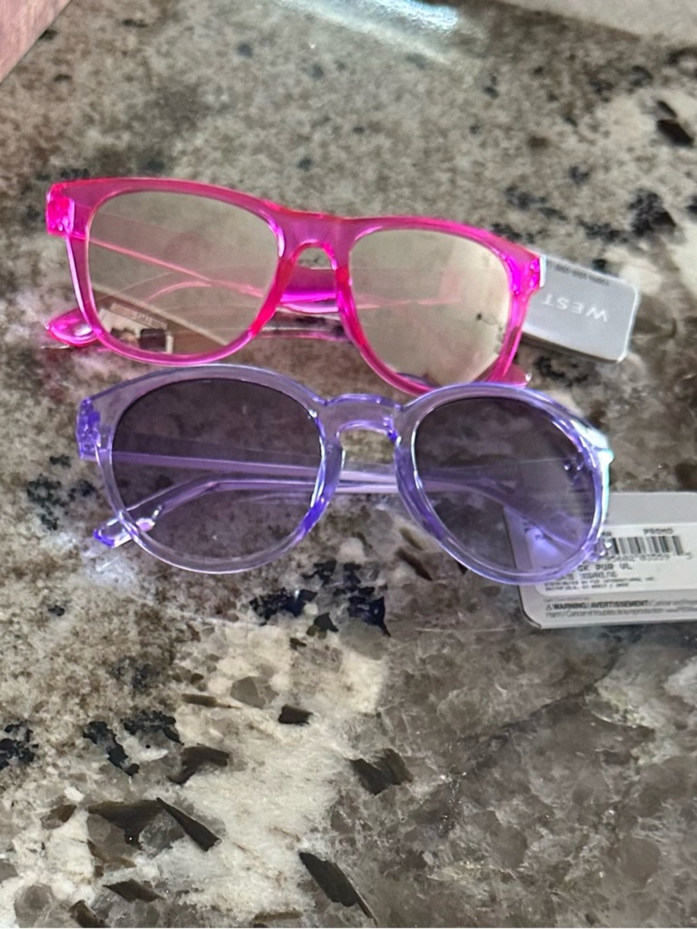 Pink & Purple Sunglasses - Playful Transparent Frames